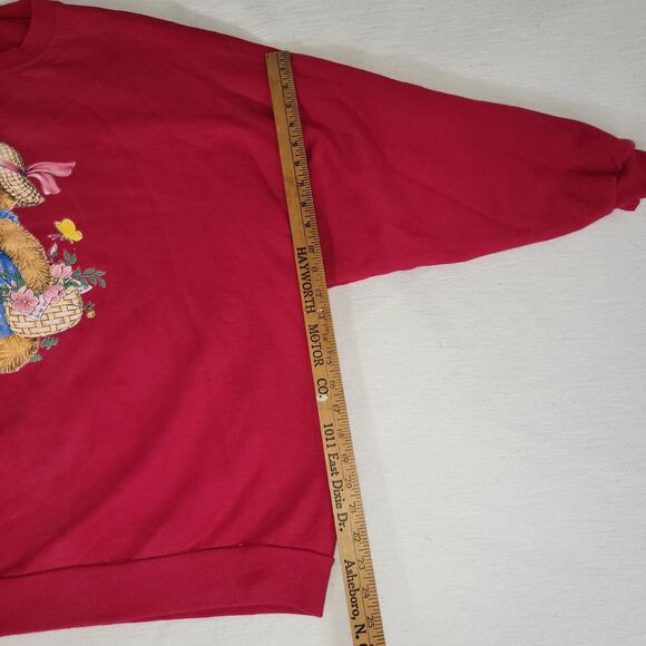 Vintage Jerzees Sweatshirt Womens Size 22F Purple Bear Garden Grunge Y2k Retro - Picture 7 of 16